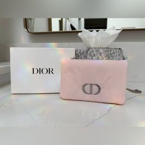Dior Soft Pink Cosmetics Clutch with Chain GWP